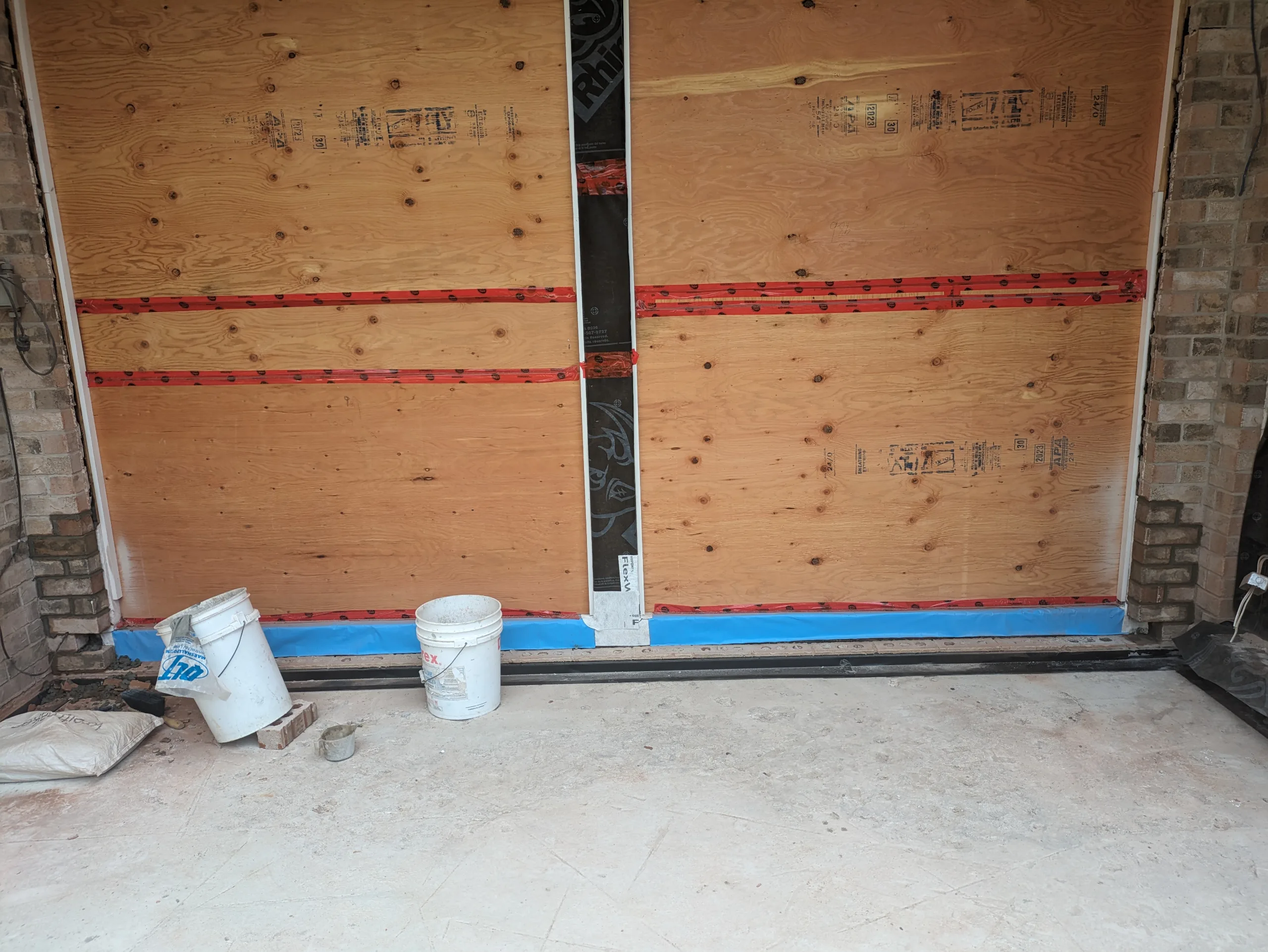 Before: Brick header and sill for a wide opening (Doors & Windows)