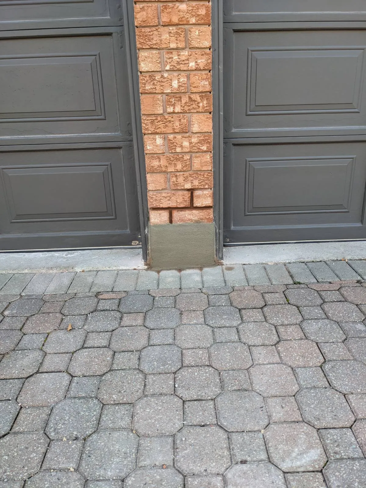 After: Garage pier base rebuilt (Concrete Repair)