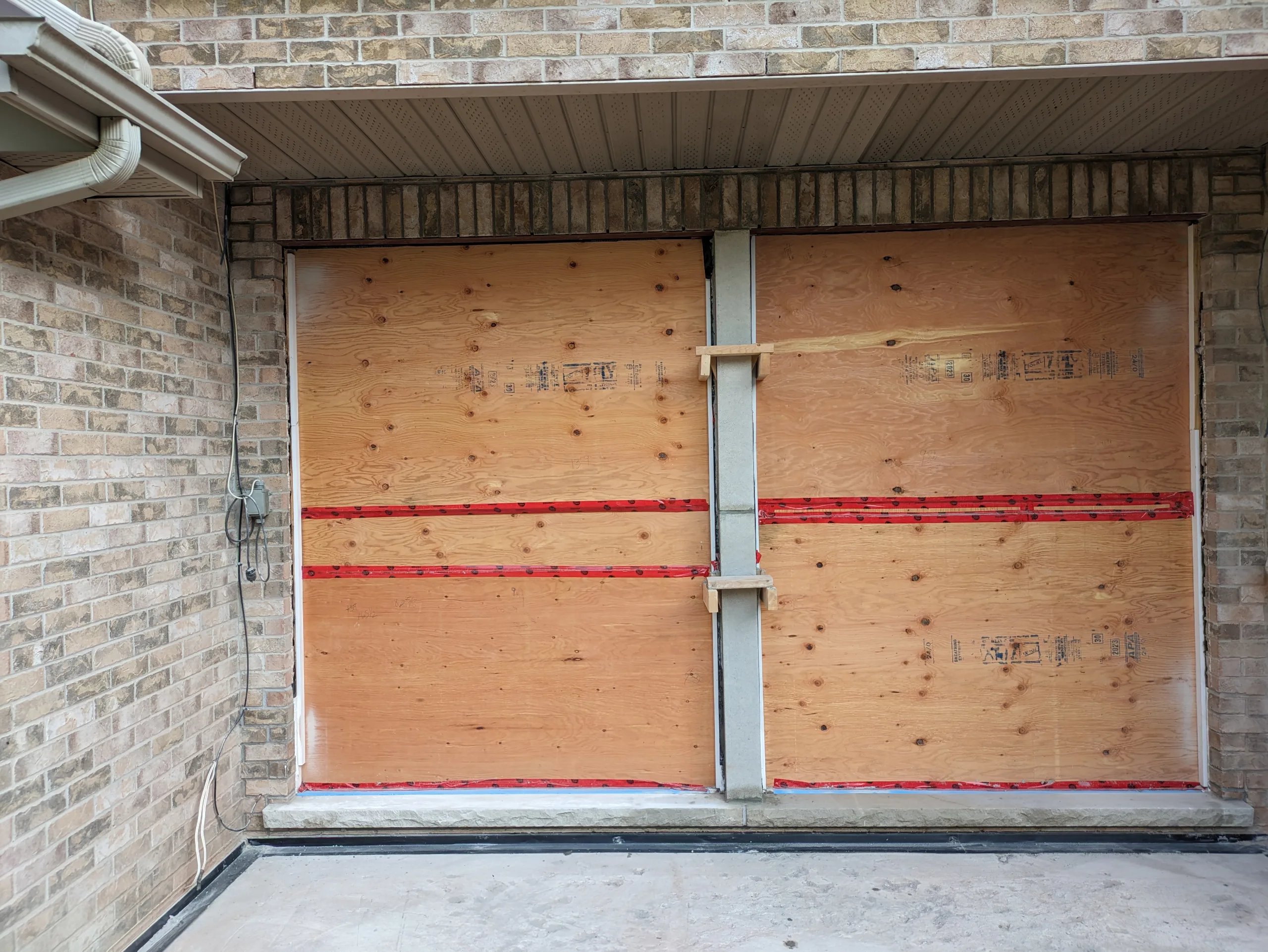 After: Brick header and sill for a wide opening (Doors & Windows)